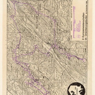 Mapa závodu jednotlivců ME v OB Švýcarsko 1964, sbírka MJVM ve Zlíně