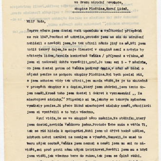 5. Dopis Ladislava Mňačka, tehdejšího redaktora Rudého práva, R. Lenhardovi ze dne 13. listopadu 1947, přední a zadní strana dopisu.